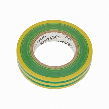 Изолента ПВХ 0,13х15 мм, 25 м, желто-зеленая KRANZ