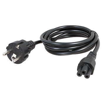 Шнур сетевой, вилка СЕЕ 7/7(Schuko) - разъем IEC 320 C5, кабель 3x0,75мм², 1,8м, для питания ноутбука (пакет ПВХ) REXANT