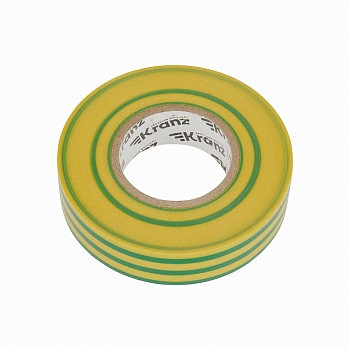 Изолента ПВХ профессиональная, 0,18х19 мм, 20 м, желто-зеленая KRANZ