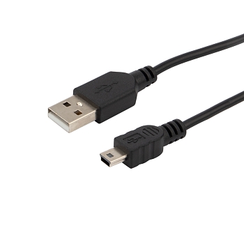 Кабель USB-A – mini USB, 1А, 1м, ПВХ, черный REXANT