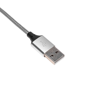Кабель USB-A – Lightning для Apple, 2,4А, 1м, нейлон, серый REXANT