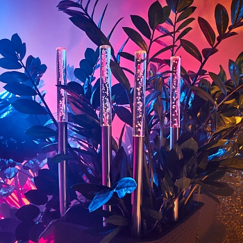 Гирлянда садовая грунтовая (каскад) Аврора 5м, RGB, с аккумулятором и выносной солнечной панелью LAMPER