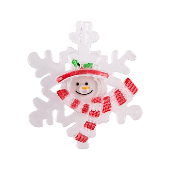 Снеговик на снежинке RGB на присоске