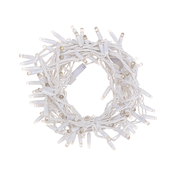 Гирлянда светодиодная Нить 10м 100 LED ТЕПЛЫЙ БЕЛЫЙ IP65 белый ПВХ постоянное свечение 24В соединяется NEON-NIGHT нужен транс-ор 531-100/531-311/531-312