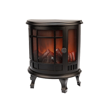 Светодиодный камин Винтаж мини с эффектом живого огня 24.8х12.7х30 см, батарейки 3хС (не в комплекте), с USB, черный