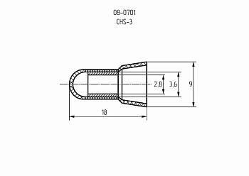 Концевая изолированная заглушка КИЗ-1, ø 2,8 мм (1,0-2,5 мм²) REXANT