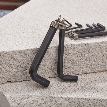 Набор ключей имбусовых HEX KRANZ 1,5-10 мм, CrV, 10 шт., оксидированные, на кольце