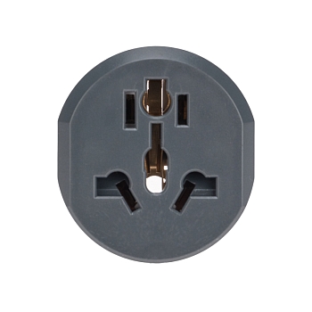 Адаптер универсальный (переходник) 16А с заземлением, серо-белый REXANT