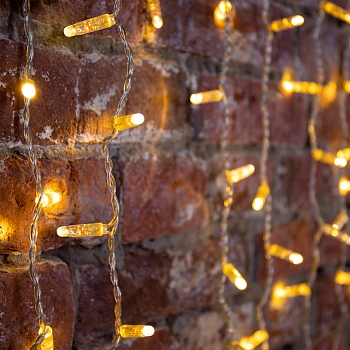 Гирлянда светодиодная Занавес 2х1,5м 300 LED ТЕПЛЫЙ БЕЛЫЙ прозрачный ПВХ IP65 эффект мерцания 230В нужен блок 303-500-1 NEON-NIGHT