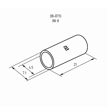 Соединительная гильза L-21мм, 10мм² (ГМЛ (DIN) 10) REXANT