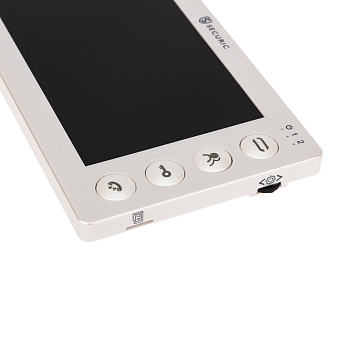 Цветной монитор видеодомофона 7" формата AHD(1080P), с детектором движения, функцией фото- и  видеозаписи. Цвет белый  (модель AC-434)