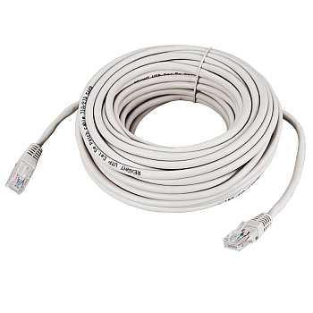 Шнур коммутационный, патч-корд U/UTP RJ45-RJ45, CAT 5e, PVC серый, 10м REXANT