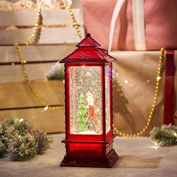 Декоративный LED-фонарь с эффектом снегопада и подсветкой Дед Мороз, теплое белое свечение NEON-NIGHT