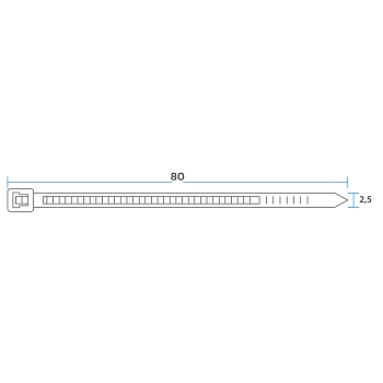 Стяжка кабельная нейлоновая 80x2,5мм, белая (100 шт/уп) REXANT