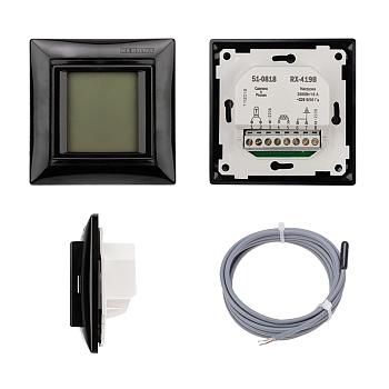 Терморегулятор цифровой RX-419B сенсорный, совместим с Legrand серии Valena, черный REXANT