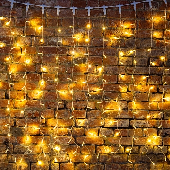 Гирлянда светодиодная Занавес 2х3м 448 LED ТЕПЛЫЙ БЕЛЫЙ прозрачный ПВХ IP65 постоянное свечение 230В нужен блок 303-500-1 NEON-NIGHT