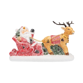 Керамическая фигурка Дед Мороз в санях 30,5х12,2х17,2 см