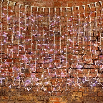 Гирлянда светодиодная Занавес 2х1,5м 360 LED БЕЛЫЙ белый КАУЧУК IP67 постоянное свечение 230В блок в комплекте NEON-NIGHT