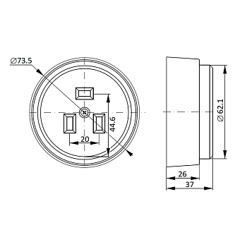Розетка РШ для электрической плиты  40А 250В 2Р+РЕ Rexant