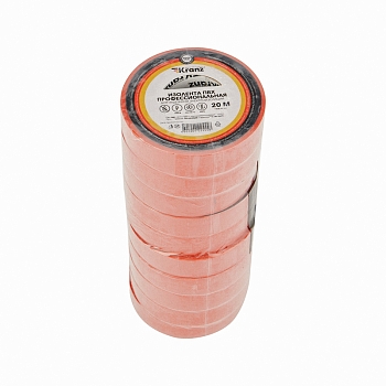 Изолента ПВХ профессиональная, 0,18х19мм х 20м, красная KRANZ
