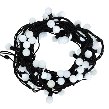 Гирлянда светодиодная Мультишарики Ø23мм 10м 80 LED БЕЛЫЙ черный каучук IP67 постоянное свечение 230В нужен блок 315-000 NEON-NIGHT