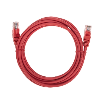 Патч-корд U/UTP, CAT 5e, RJ45-RJ45, 26AWG, LSZH, красный, 3м REXANT