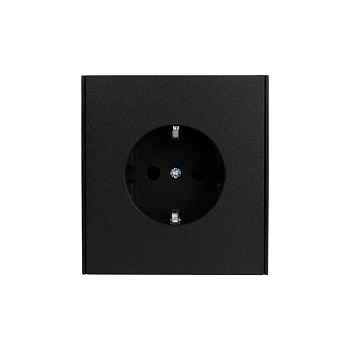 Розетка STRONG 1-ая с/з с/у, со шторками 16А антрацит KRANZ