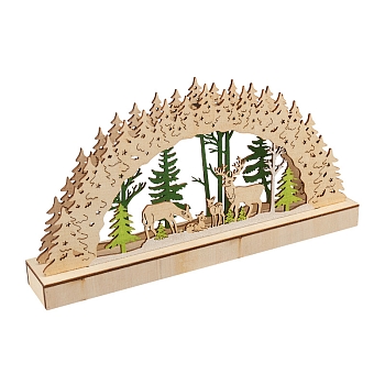 Деревянная фигурка с подсветкой Семейство оленей 30х5х15,7 см