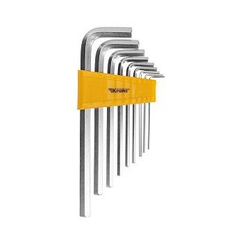 Набор ключей имбусовых HEX KRANZ 2,0-12 мм, CrV, 9 шт., удлиненные