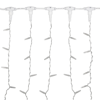 Гирлянда светодиодная Занавес 2х1,5м 192 LED МУЛЬТИКОЛОР прозрачный ПВХ IP65 постоянное свечение 230В блок в комплекте NEON-NIGHT