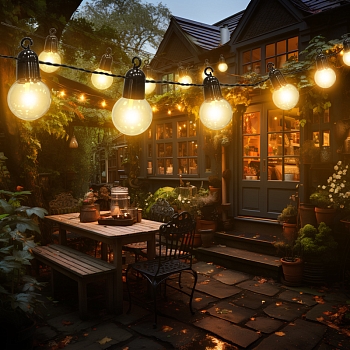 Гирлянда садовая Сэвил, 398см, 3000К, встроенный аккумулятор, солнечная панель,коллекция Лондон REXANT