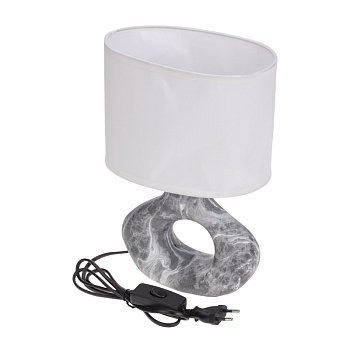 Светильник декоративный настольный Форте, основание кольцо под черный мрамор, белый абажур, цоколь Е27, 60Вт REXANT