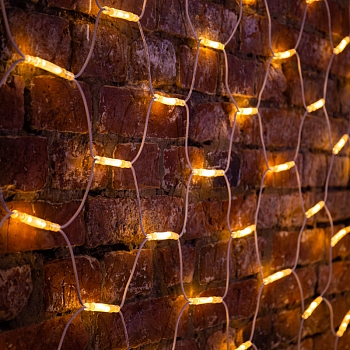 Гирлянда светодиодная Сеть 2x3м 432 LED ТЕПЛЫЙ БЕЛЫЙ белый каучук IP67 постоянное свечение 230В блок в комплекте NEON-NIGHT