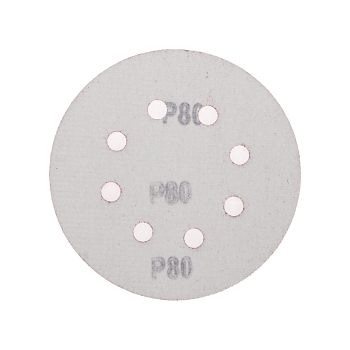 Диск абразивный на ворсовой основе, на липучке, перфорированный, P80, 125мм, 10 шт. KRANZ