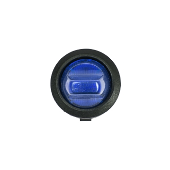 Выключатель клавишный круглый 12V 16А (3с) ON-OFF синий с подсветкой (RWB-224, SС-214) REXANT