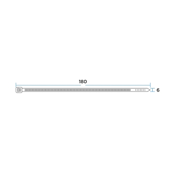 Стяжка нейлоновая для СИП с горизонтальным замком 180x6,0мм, черная (100 шт/уп) REXANT