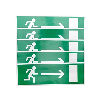 Наклейка эвакуационный знак "Направление к эвакуационному выходу направо"100*300 мм Rexant