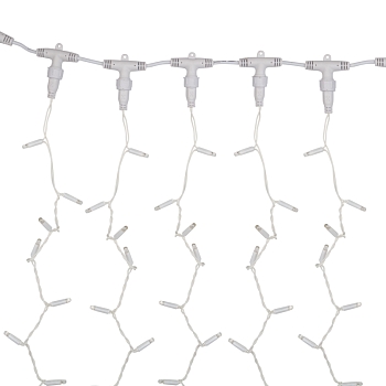 Гирлянда светодиодная Занавес 2х3м 600 LED СИНИЙ белый ПВХ IP65 эффект мерцания 230В  нужен блок 303-500-1 NEON-NIGHT