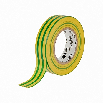 Изолента ПВХ 0,13х19 мм, 25 м, желто-зеленая KRANZ