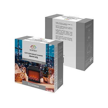 Светодиодный камин Авангард с эффектом живого огня 30х13х30 см, батарейки 3хС (не в комплекте) или от USB (в комплекте)