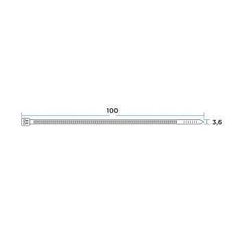 Стяжка кабельная нейлоновая 100x3,6мм, черная (100 шт/уп) REXANT