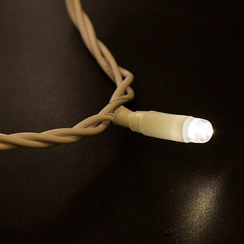 Гирлянда светодиодная Нить 10м 100 LED ТЕПЛЫЙ БЕЛЫЙ IP65 белый ПВХ постоянное свечение 230В соединяется нужен блок 303-500-1 NEON-NIGHT