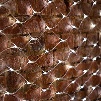 Гирлянда светодиодная Сеть 2х1,5м 288 LED БЕЛЫЙ прозрачный ПВХ IP65 свечение с динамикой 230В блок в комплекте NEON-NIGHT