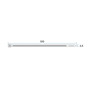 Стяжка кабельная нейлоновая 120x2,5мм, белая (100 шт/уп) REXANT