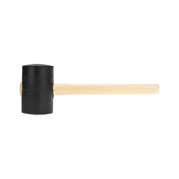 Киянка резиновая KRANZ 1130 г, черная резина, деревянная рукоятка