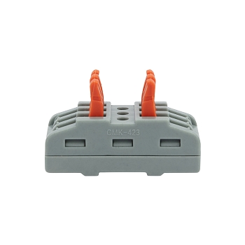 Клемма СМК 222-423 проходная 3 полюса (0,08-4 мм²), серая (5 шт./уп.) REXANT