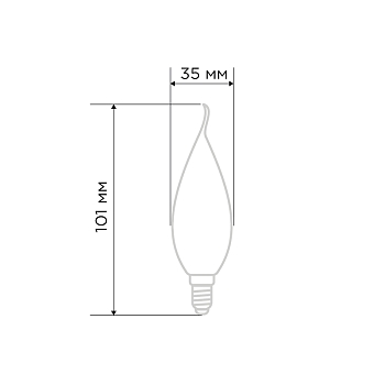 Лампа филаментная Свеча на ветру CN37 7,5Вт 600Лм 2700K E14 диммируемая, прозрачная колба REXANT