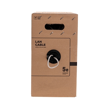 Кабель витая пара F/UTP, CAT 5e, PVC, 4PR, 24AWG, INDOOR, SOLID, серый, 305м, РФ REXANT