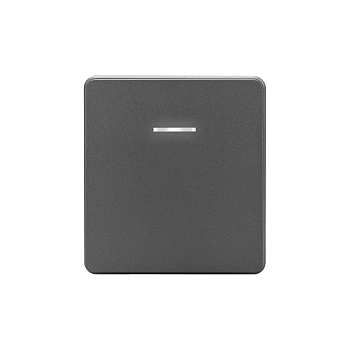 Выключатель ROUND 1 кл проходной (переключатель) с подсветкой 10А с/у титан KRANZ