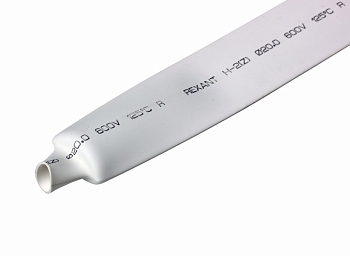 Трубка термоусаживаемая ТУТ нг 20,0/10,0мм, белая, упаковка 10 шт. по 1м REXANT